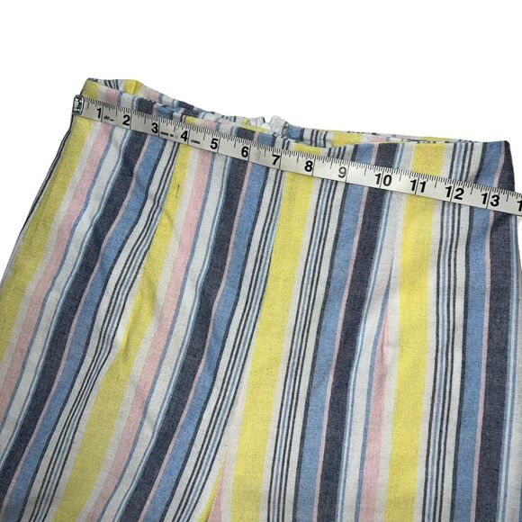 Blue Blush Pants Women Medium Boho Cotton Cottagecore Wide Leg High Rise Trouser - Picture 8 of 10